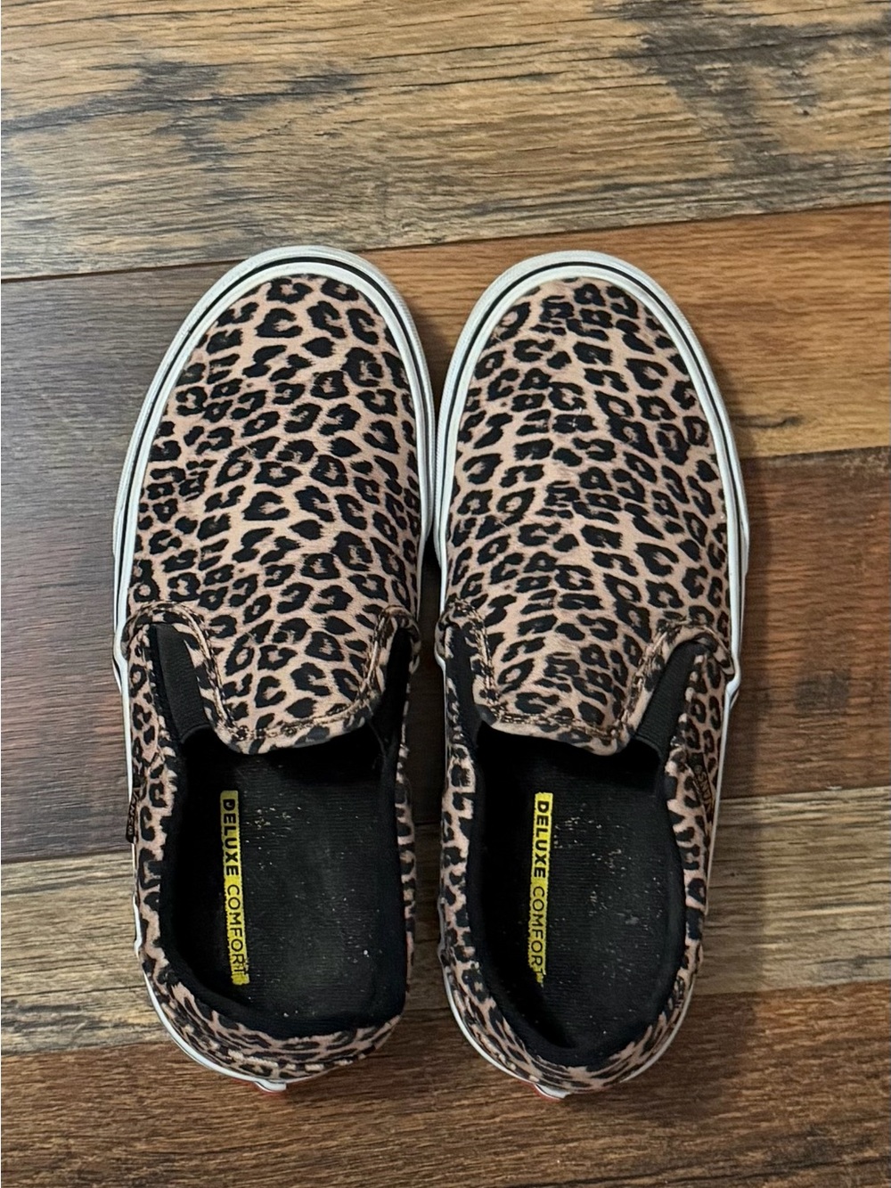 Vans Women's Leopard Print Slip-On Sneakers - Black/Tan